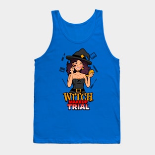 Pretty Funny Witch Feminist Girl Makeup Halloween Original Cartoon Tank Top